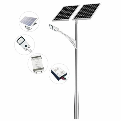 Lampu jalan solar dengan bateri dan panel